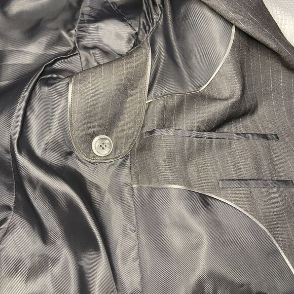 Men's Macway’s Executive Chest 38,Charcoal Gray Pinstripe Pure Wool Pant Suit - Picture 14 of 16